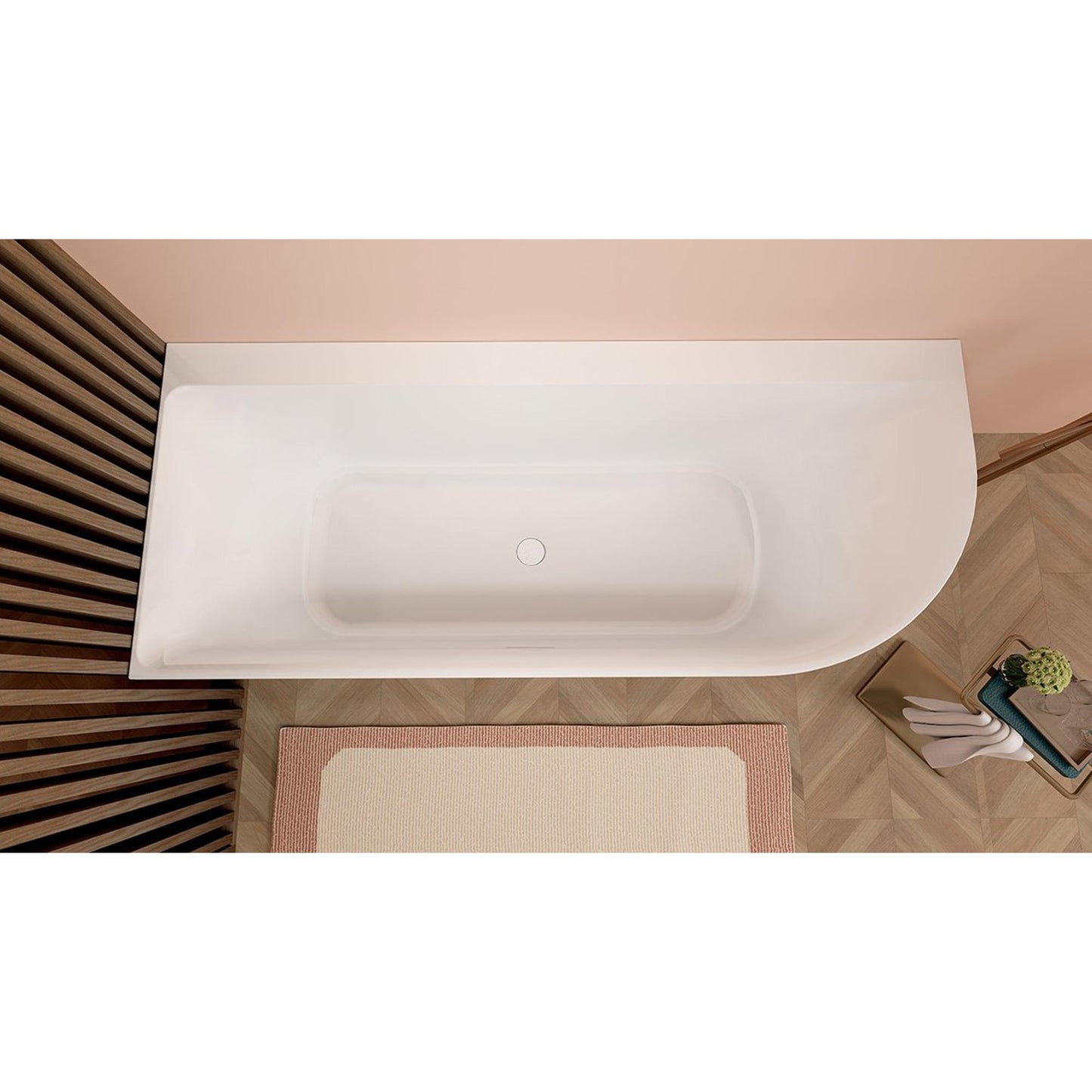 Wiesbaden Zenn hoekbad links 180 x 80 cm acryl Mat wit met waste glans wit - WDtegels