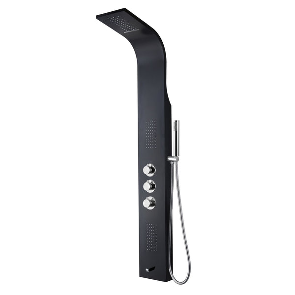 Aloni Thermostatische Douchepaneel | Zwart